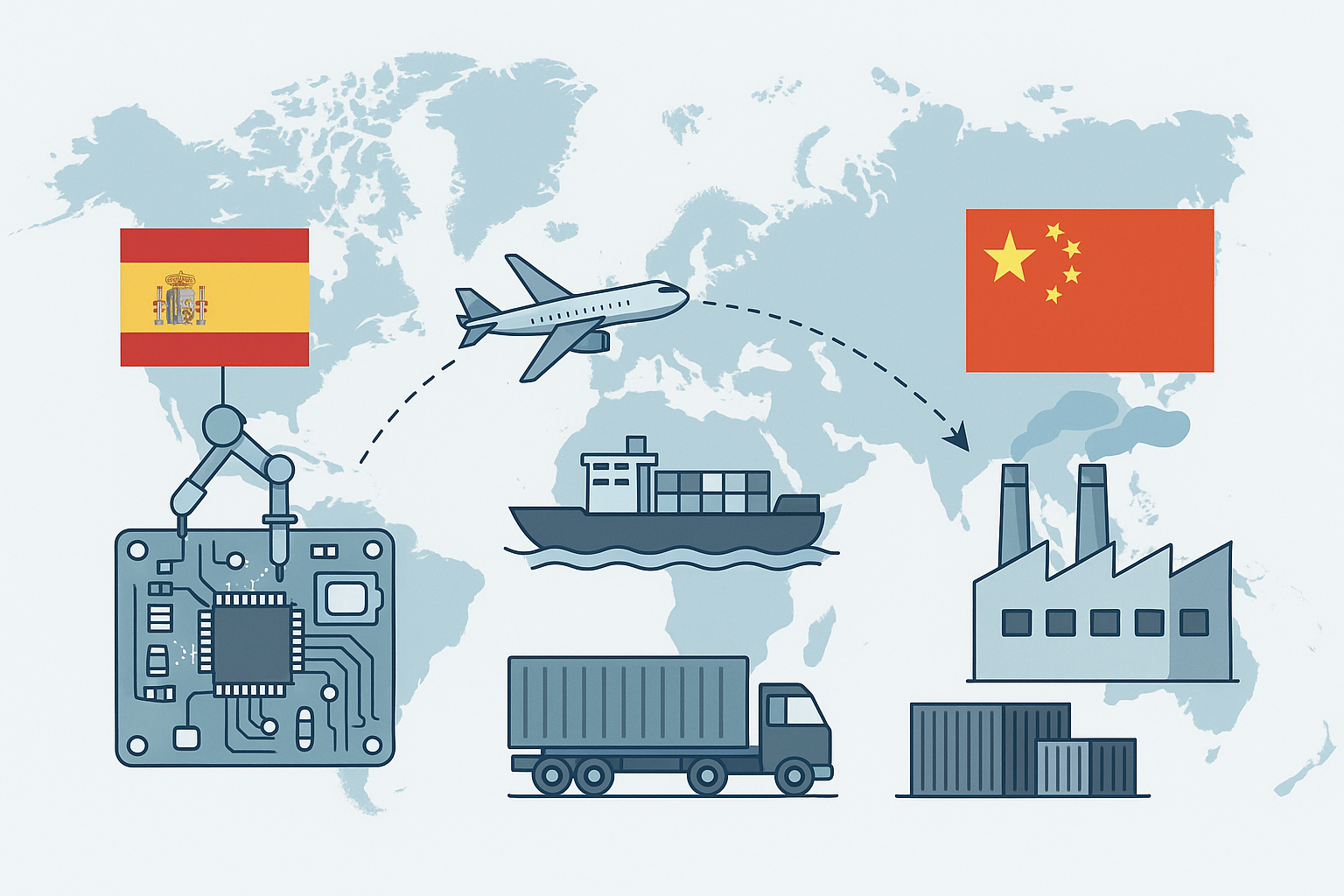 Fabricación electrónica en España vs China